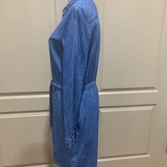 Tommy Hilfiger Long Sleeve Denim Button Down Dress M - Picture 6 of 9